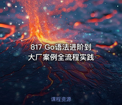 817 Go语法进阶到大厂案例全流程实践