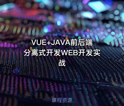 VUE+JAVA前后端分离式开发WEB开发实战