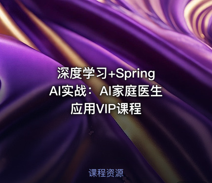 深度学习+SpringAI实战：AI家庭医生应用VIP课程