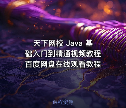 天下网校 Java 基础入门到精通视频教程 百度网盘在线观看教程