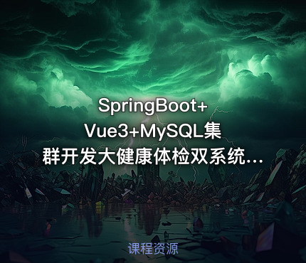 SpringBoot+Vue3+MySQL集群开发大健康体检双系统教程