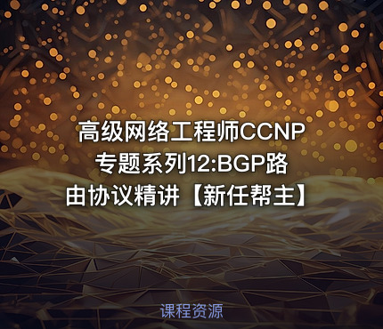高级网络工程师CCNP专题系列12:BGP路由协议精讲【新任帮主】