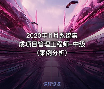 2020年11月系统集成项目管理工程师-中级（案例分析）