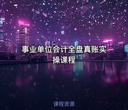事业单位会计全盘真账实操课程