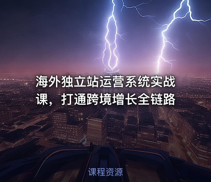 海外独立站运营系统实战课，打通跨境增长全链路