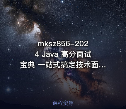 mksz856-2024 Java 高分面试宝典 一站式搞定技术面+项目面