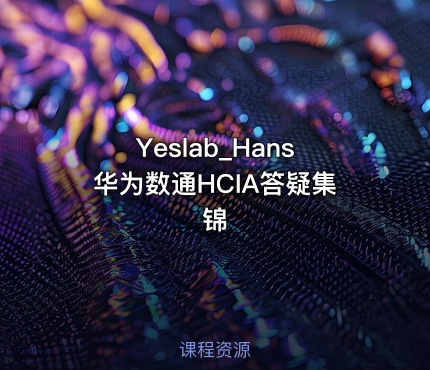 Yeslab_Hans华为数通HCIA答疑集锦