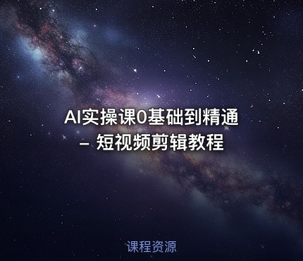 AI实操课0基础到精通 - 短视频剪辑教程