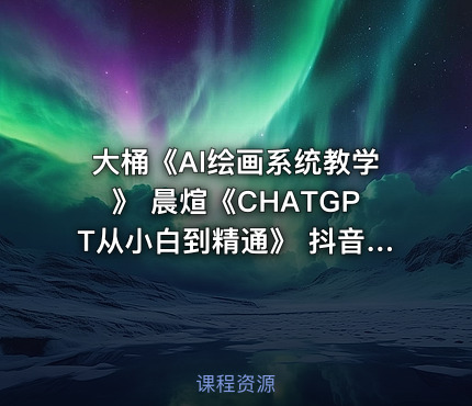 大桶《Al绘画系统教学》 晨煊《CHATGPT从小白到精通》 抖音SEO精准引流实操课，抓住抖音搜索蓝海市场，布局你的精准广告