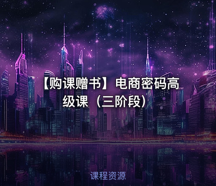 【购课赠书】电商密码高级课（三阶段）