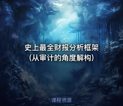 史上最全财报分析框架 (从审计的角度解构)