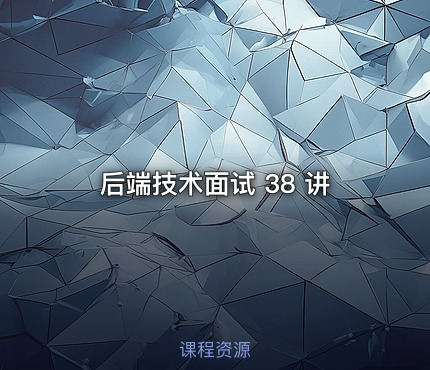 后端技术面试 38 讲