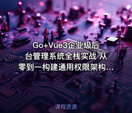 Go+Vue3企业级后台管理系统全栈实战 从零到一构建通用权限架构与前后端分离项目