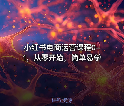 小红书电商运营课程0-1，从零开始，简单易学