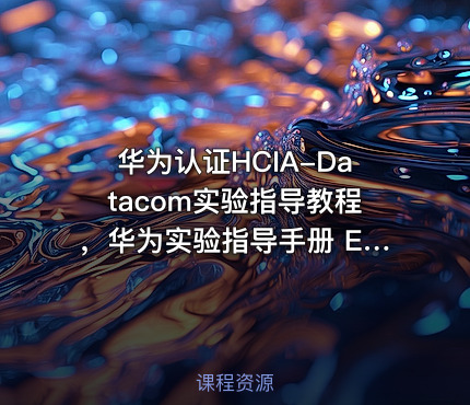 华为认证HCIA-Datacom实验指导教程，华为实验指导手册 ENSP配置，含园区网络项目实战