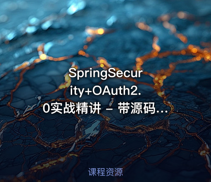 SpringSecurity+OAuth2.0实战精讲 - 带源码课件