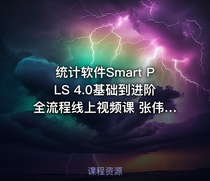 统计软件Smart PLS 4.0基础到进阶全流程线上视频课 张伟豪量化学院