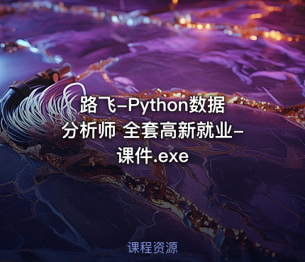 路飞-Python数据分析师 全套高新就业-课件.exe