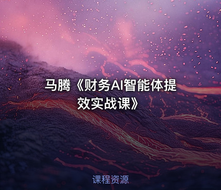 马腾《财务AI智能体提效实战课》
