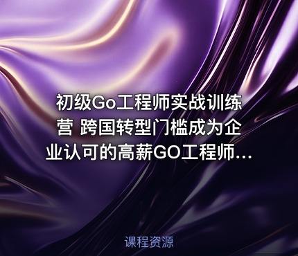 初级Go工程师实战训练营 跨国转型门槛成为企业认可的高薪GO工程师|极客