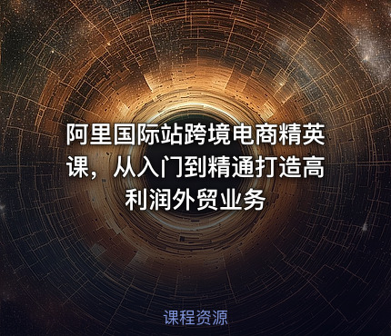 阿里国际站跨境电商精英课，从入门到精通打造高利润外贸业务