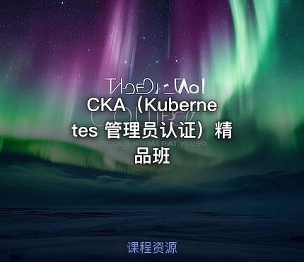 CKA（Kubernetes 管理员认证）精品班