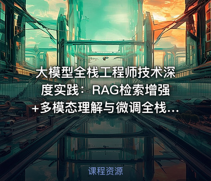 大模型全栈工程师技术深度实践：RAG检索增强+多模态理解与微调全栈能力培训
