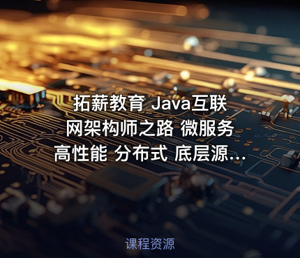 拓薪教育 Java互联网架构师之路 微服务 高性能 分布式 底层源码 高并发 - 带源码课件