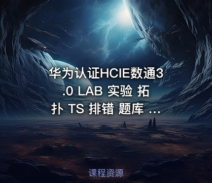 华为认证HCIE数通3.0 LAB 实验 拓扑 TS 排错 题库 解法 视频 赠笔试题库