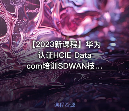 【2023新课程】华为认证HCIE Datacom培训SDWAN技术学习视频