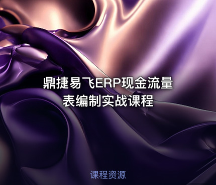 鼎捷易飞ERP现金流量表编制实战课程