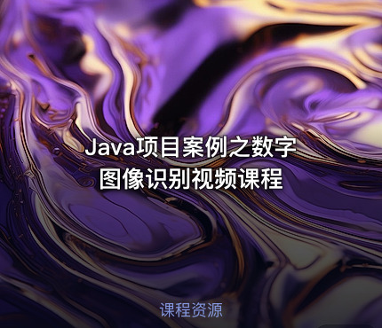 Java项目案例之数字图像识别视频课程
