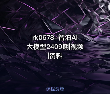 rk0678-智泊AI大模型2409期|视频|资料