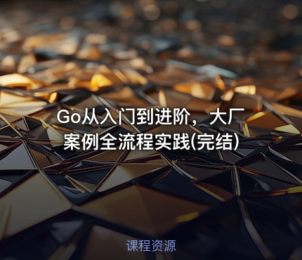 Go从入门到进阶，大厂案例全流程实践(完结)