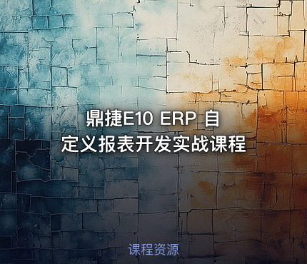 鼎捷E10 ERP 自定义报表开发实战课程