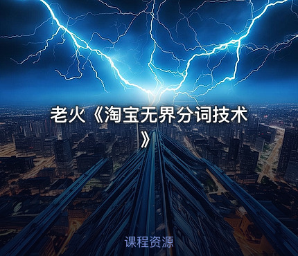 老火《淘宝无界分词技术》