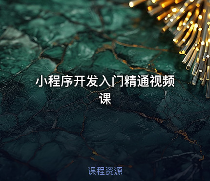 小程序开发入门精通视频课