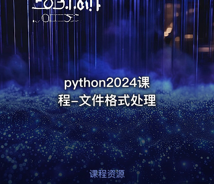 python2024课程-文件格式处理