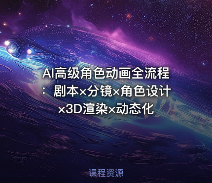 AI高级角色动画全流程：剧本×分镜×角色设计×3D渲染×动态化