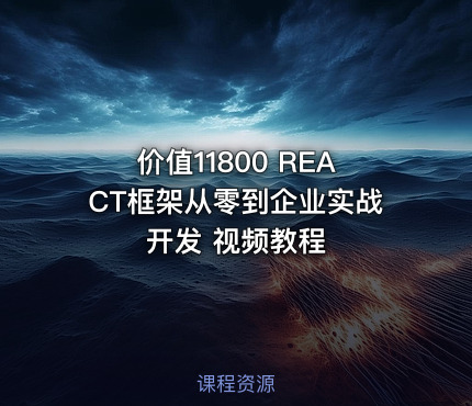 价值11800 REACT框架从零到企业实战开发 视频教程