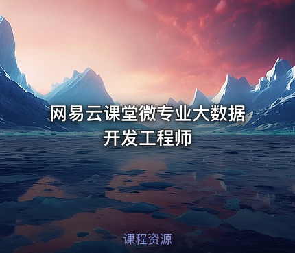 网易云课堂微专业大数据开发工程师