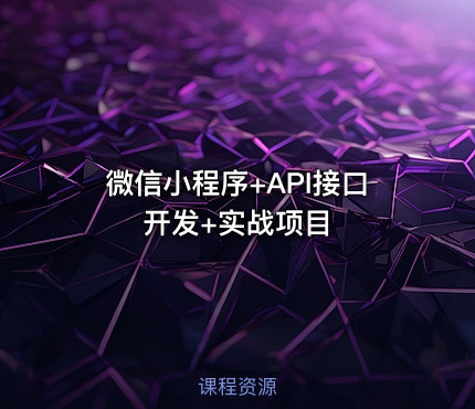 微信小程序+API接口开发+实战项目
