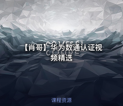 【肖哥】华为数通认证视频精选