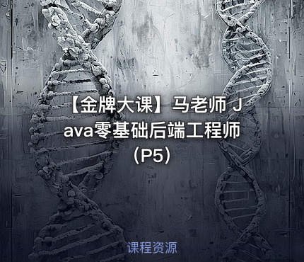 【金牌大课】马老师 Java零基础后端工程师（P5）