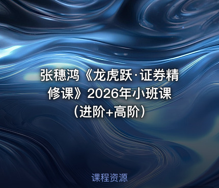 张穗鸿《龙虎跃·证券精修课》2026年小班课（进阶+高阶）