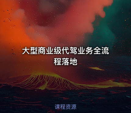 大型商业级代驾业务全流程落地