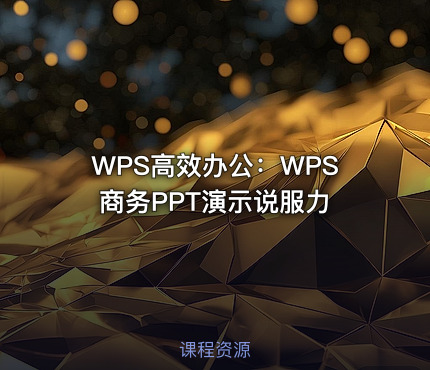 WPS高效办公：WPS商务PPT演示说服力