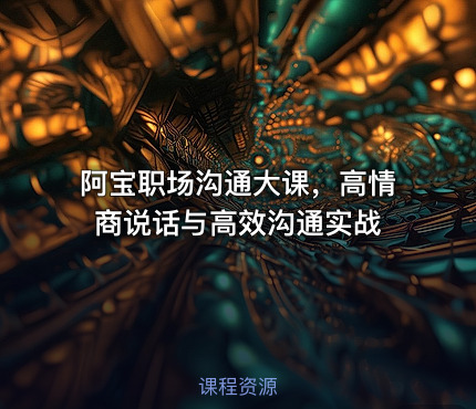 阿宝职场沟通大课，高情商说话与高效沟通实战