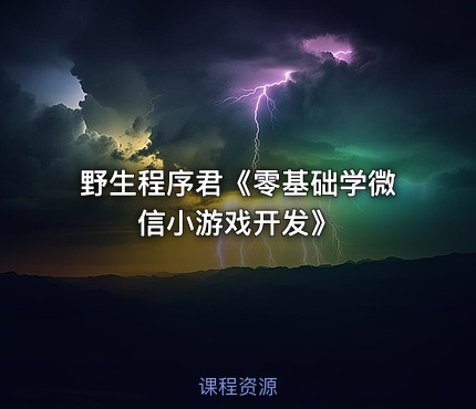 野生程序君《零基础学微信小游戏开发》