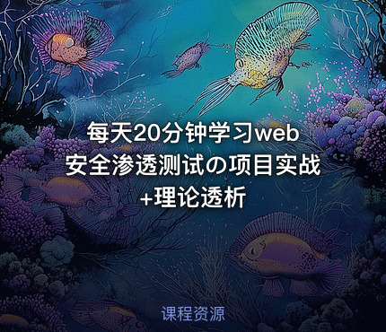 每天20分钟学习web安全渗透测试の项目实战+理论透析